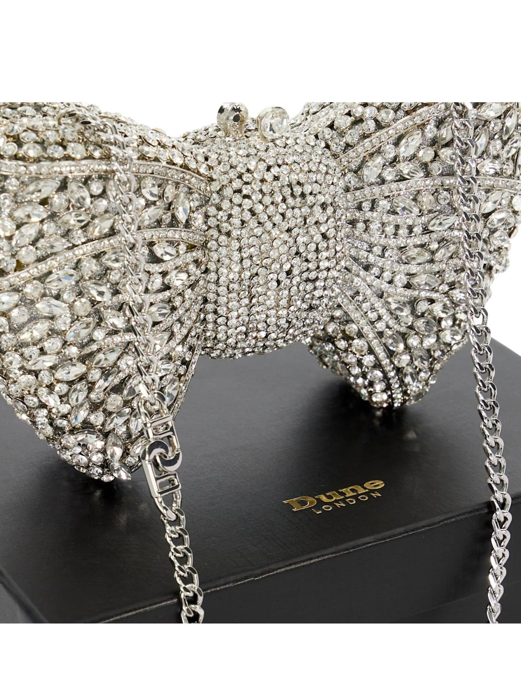 Zilver - Dune London Enchant tas met diamanten strik