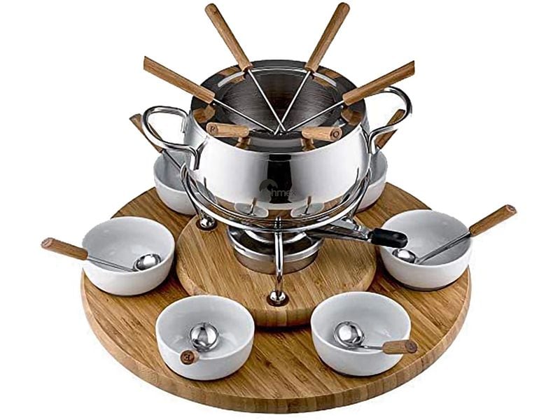 OHMEX Fondue-Set OHM-FND-2229 29 Teile, Braun/Silber Fondue-Set
