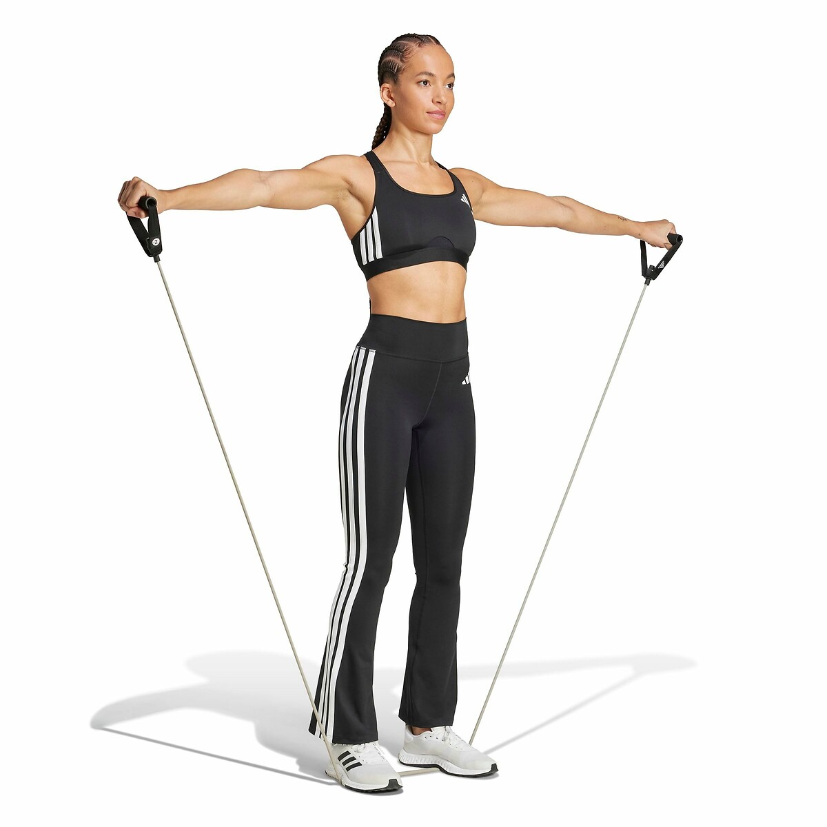 adidas Performance<br>Calça flare, Essentials 3-Stripes