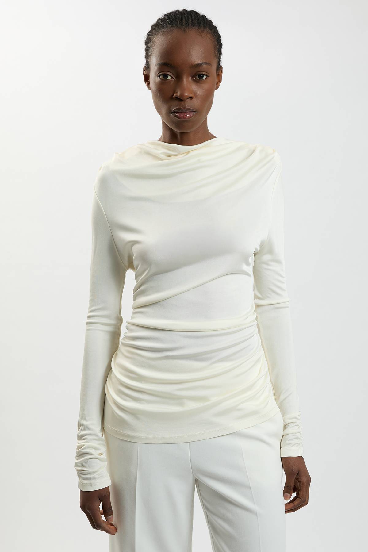 KarenMillen Haut Sans Manches En Crêpe De Viscose À Encolure Drapée