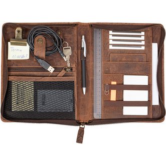Organiseur WICK, en cuir, marron