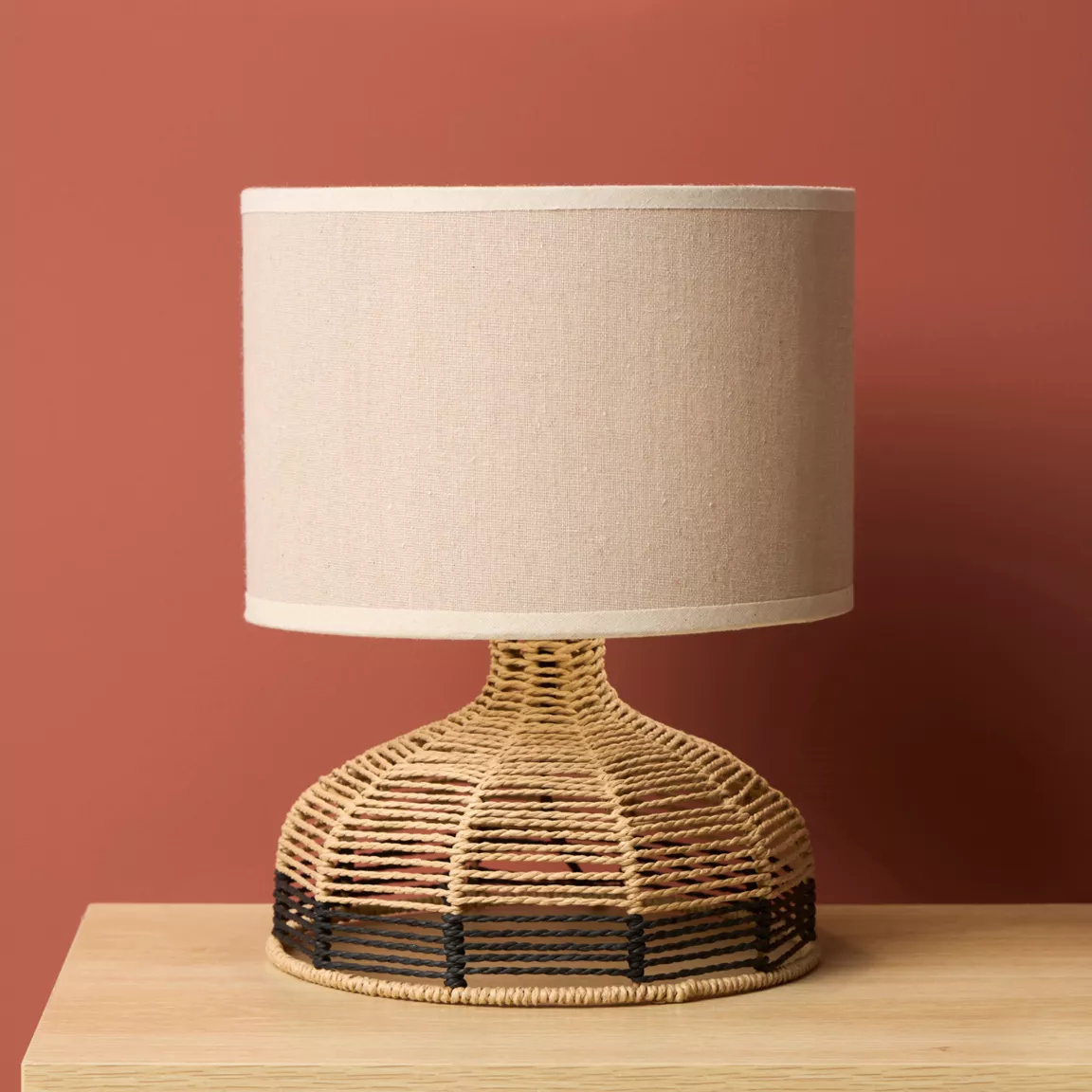 Lampe à poser corde tressée (H28 cm) Lio Beige