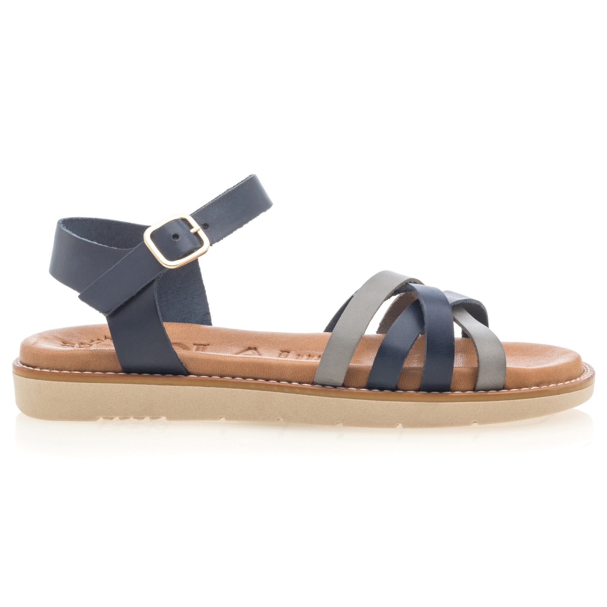 Sandales Femme en cuir bleu