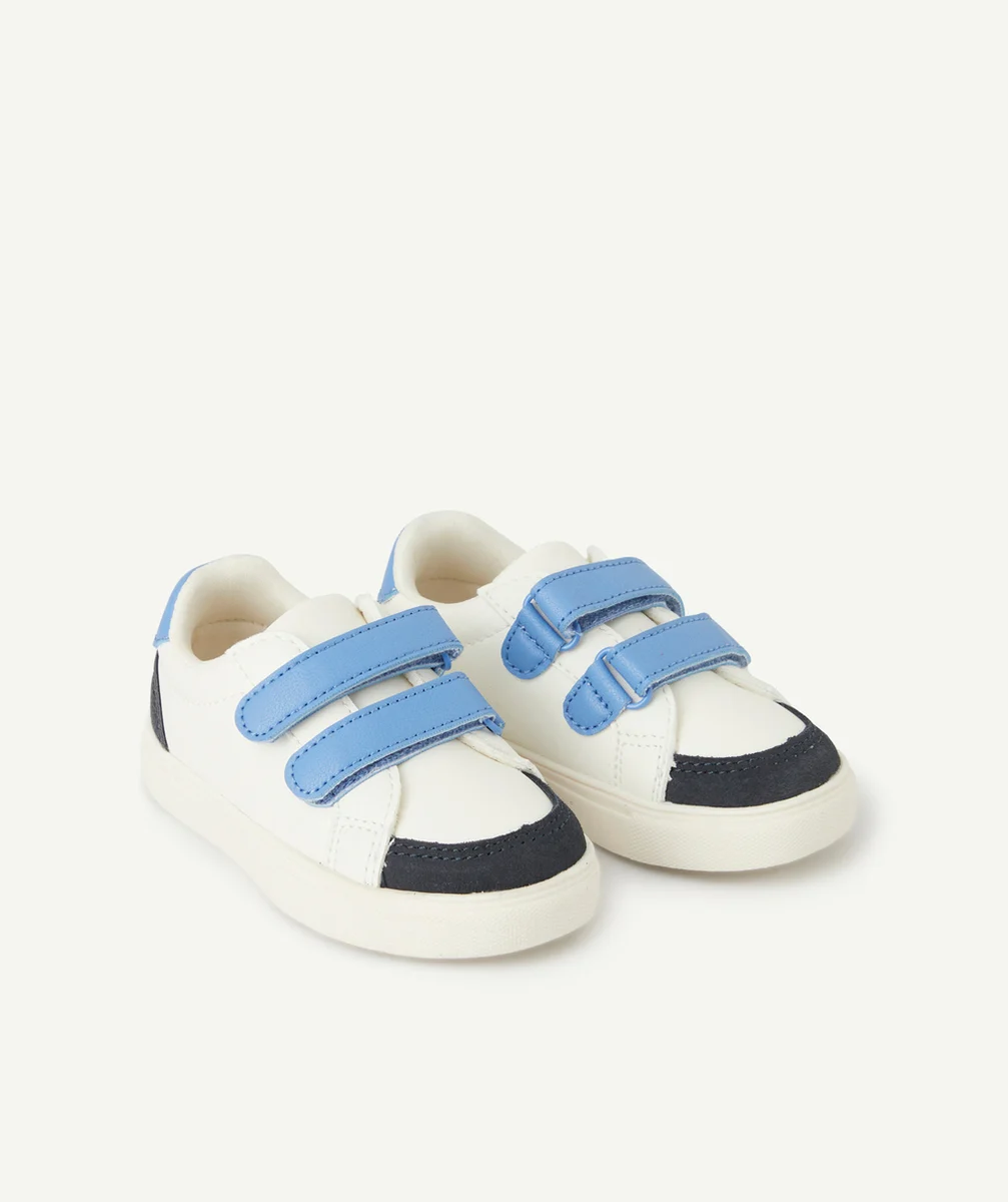 chaussures bébé à scratch blanc et bleu