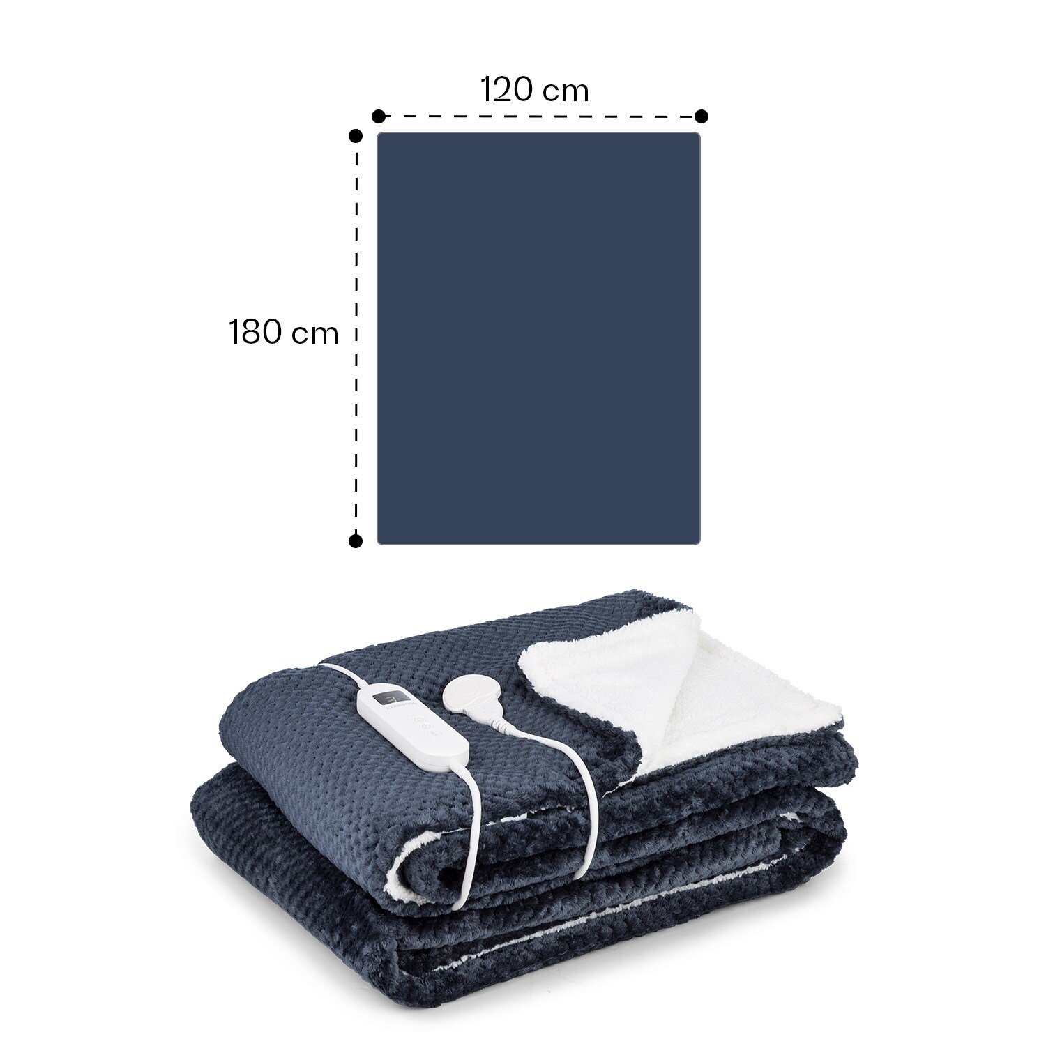 Dr. Watson Deluxe XL Heizdecke 160 W 9 Temperaturstufen 180 x 130 cm Anthrazit XL