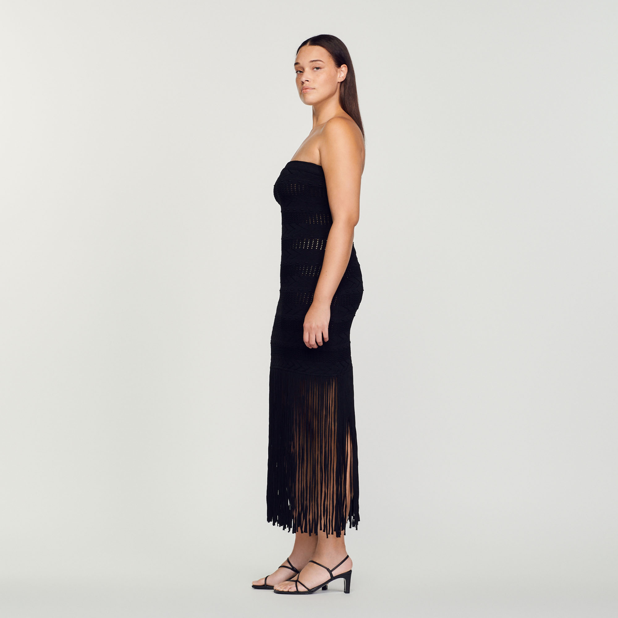 Robe bustier frangee