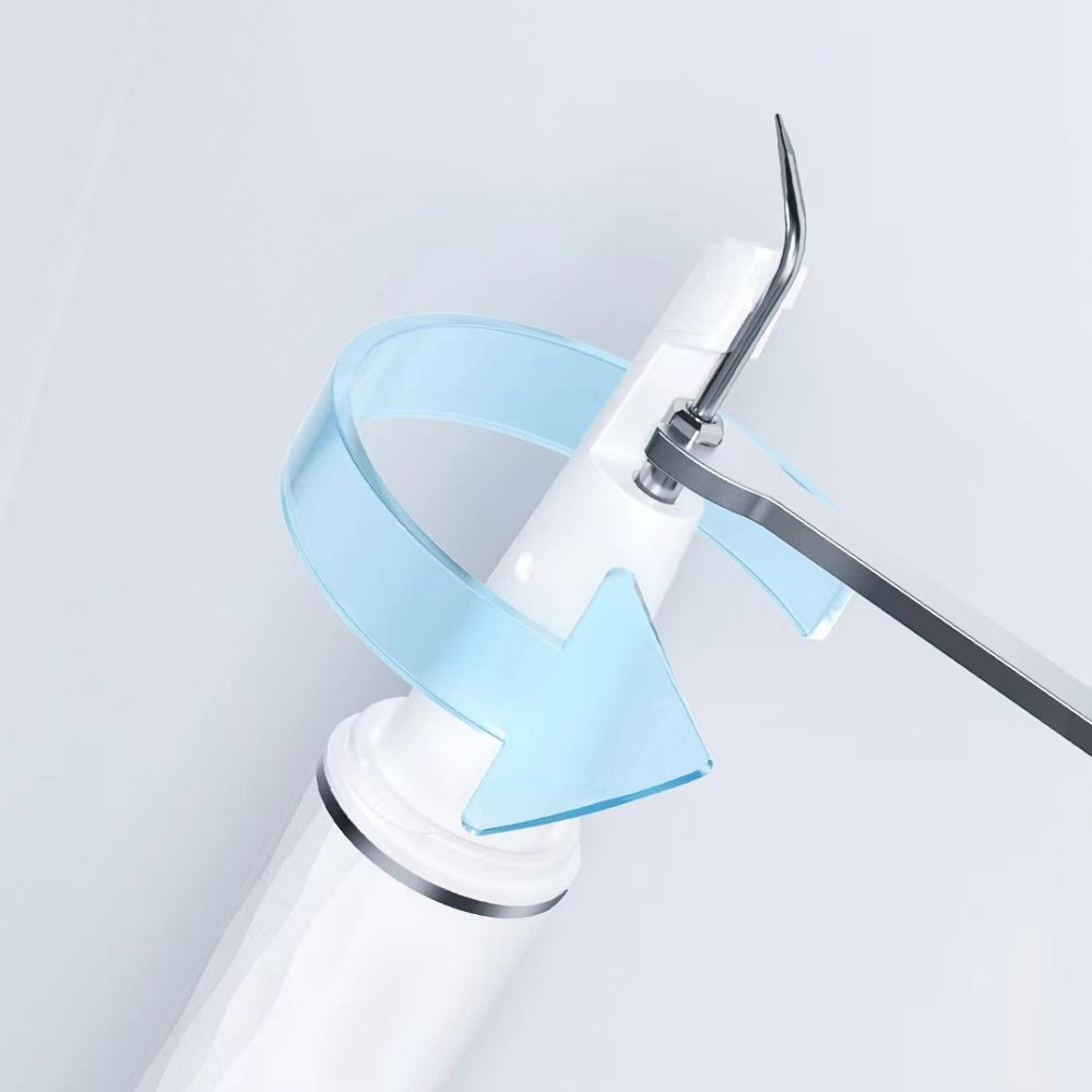 Elektrischer Bluetooth Zahnsteinentferner Ultraschall Zahnfleckenentferner zur Zahnreinigung mit 2 Aufsätzen - Weiss
