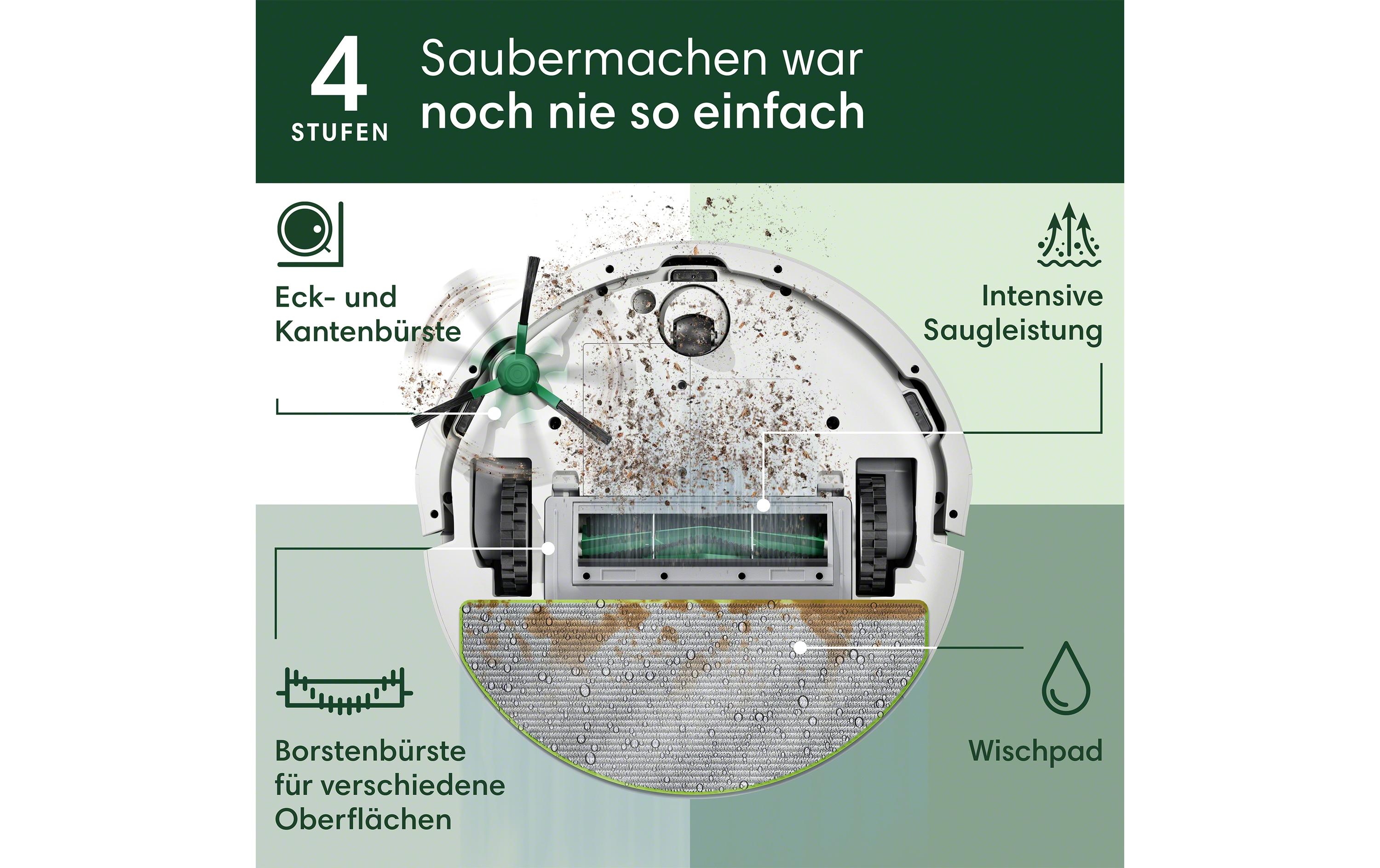 Saug- und Wischroboter Roomba 105 Combo + AutoEmpty Dock<br>Innovativer Reinigungsroboter mit selbstentleerender Dock