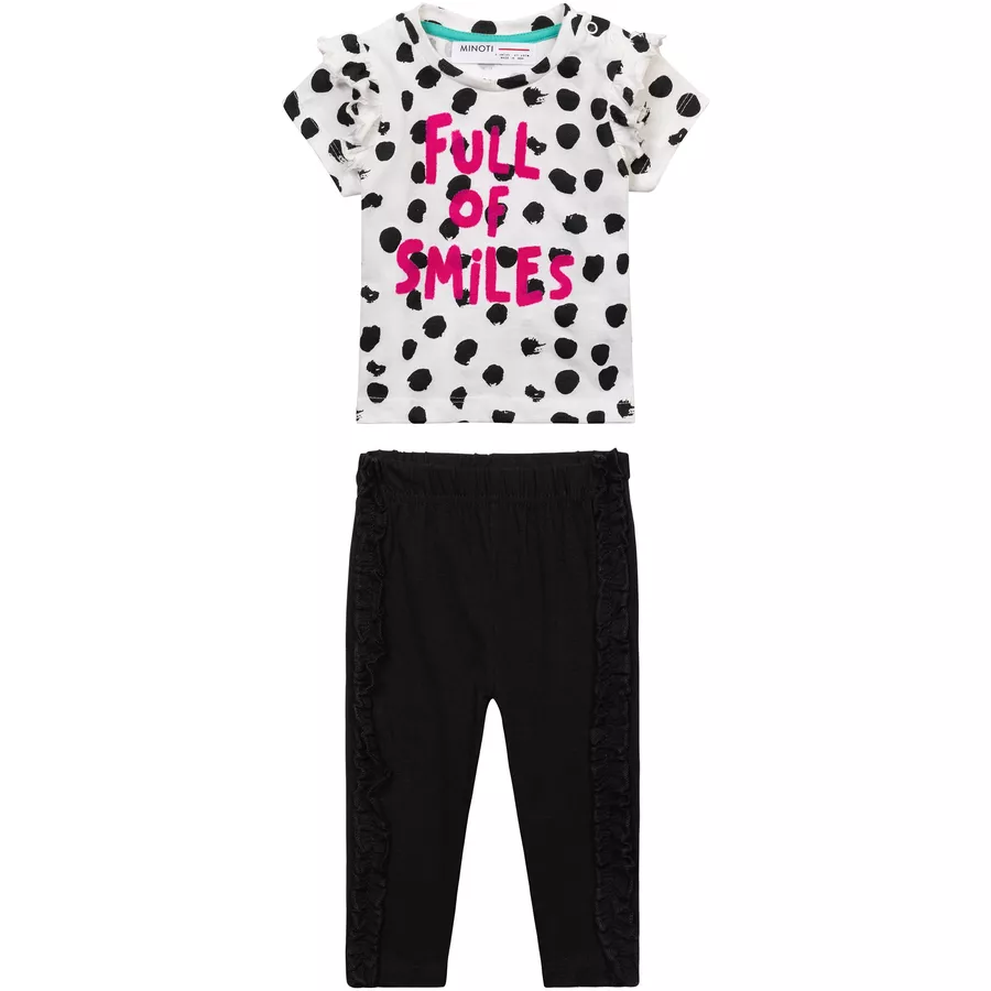 MINOTI T-Shirt und Leggings im Set CremeweißSchwarz