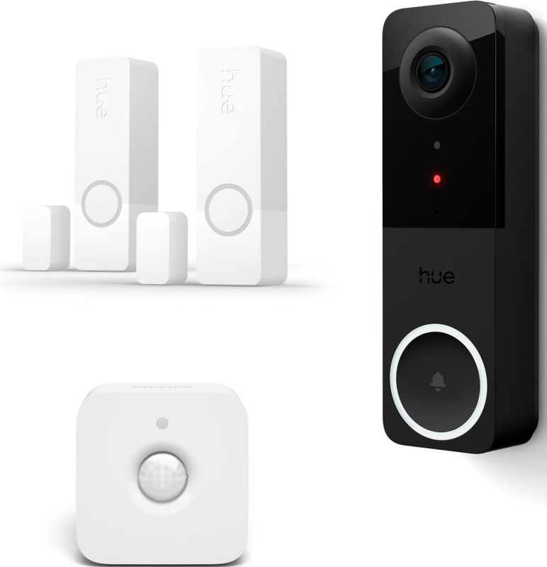 Philips Hue Bedrade Deurbel + Indoor Motion Sensor + 2 Contactsensoren In Wit