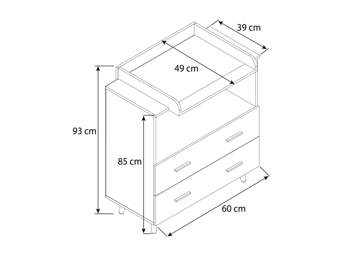 Commode à langer Table à langer Lindas
