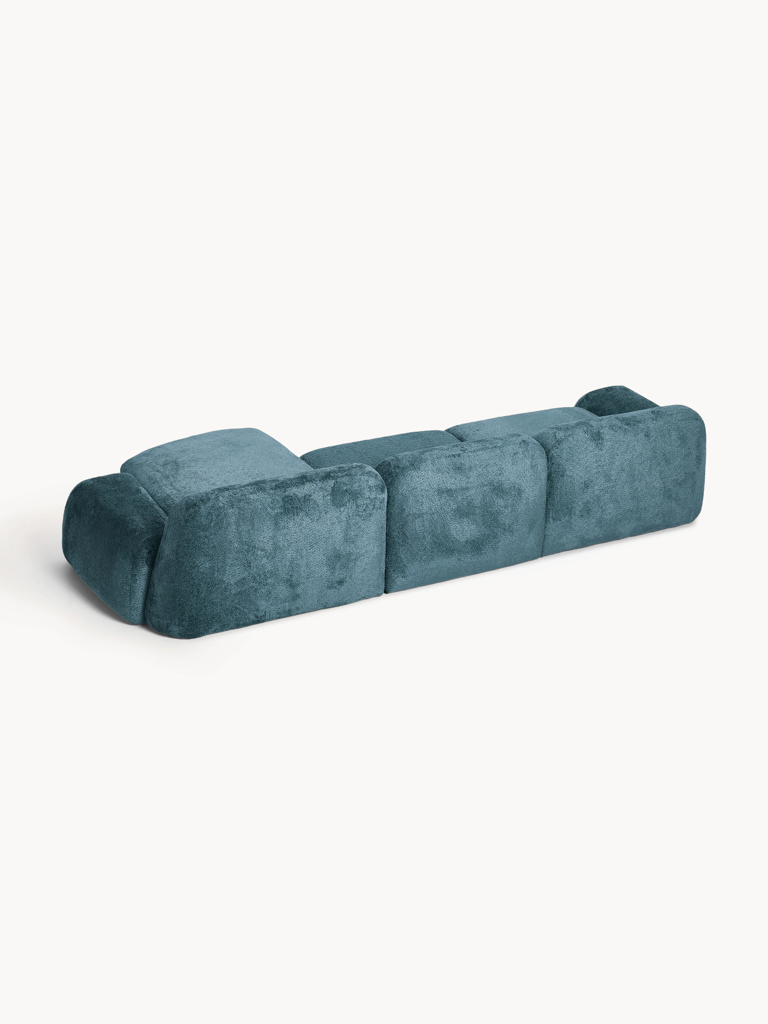 Modulaire teddy-bouclé hoekbank Wolke (4-zits)