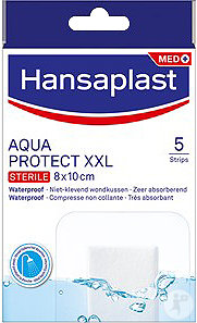 Hansaplast AquaProtect XXL 8x10cm Stérile Compresse Non-Collante 5 Strips