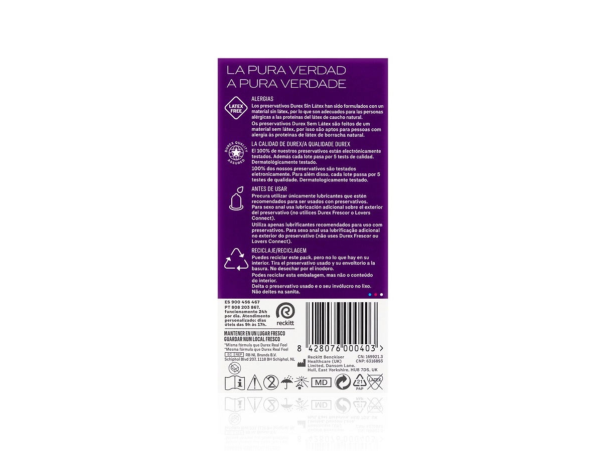 PRESERVATIVOS DUREX SEM LÁTEX 12UN