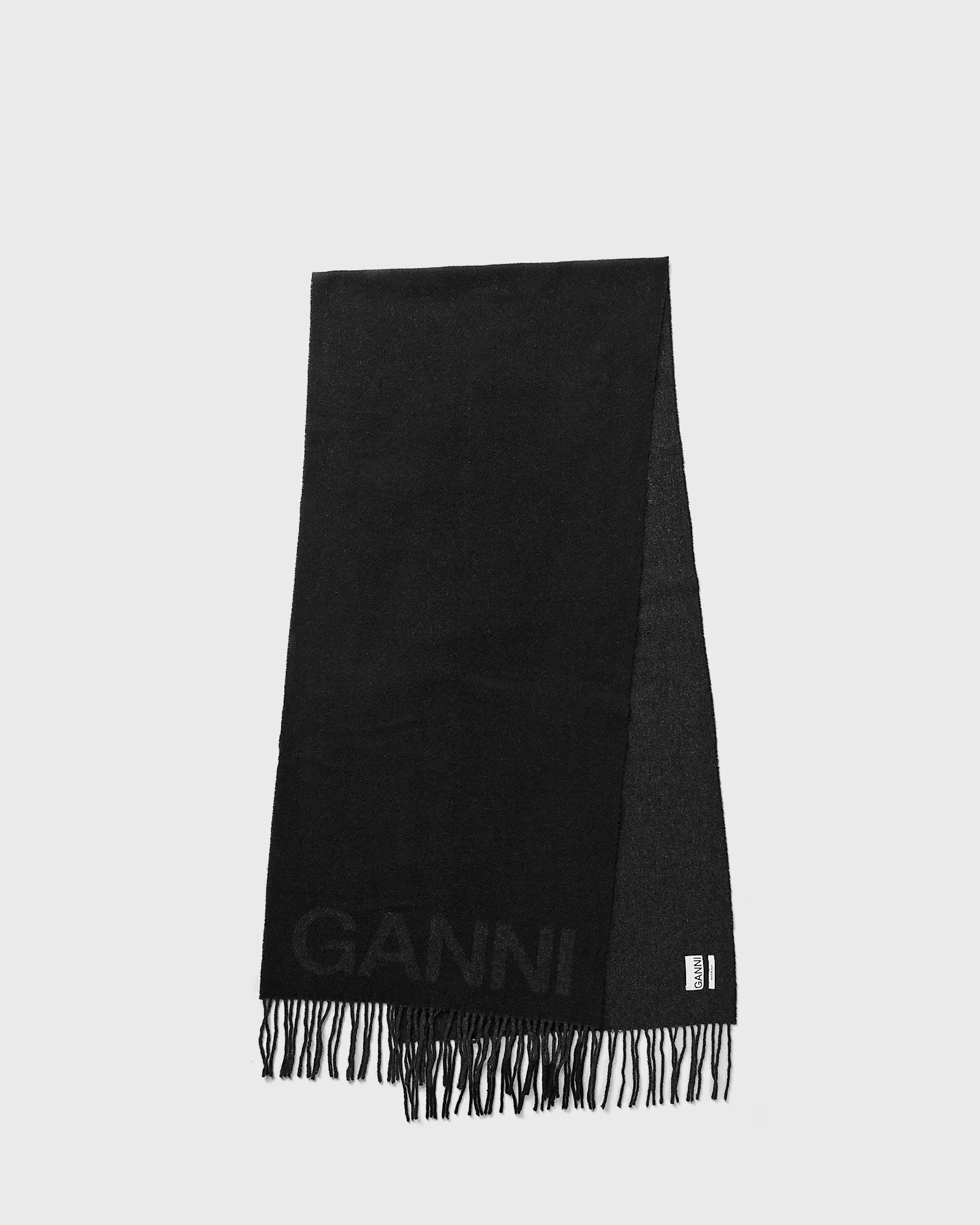 Ganni Fringed Wool Scarf