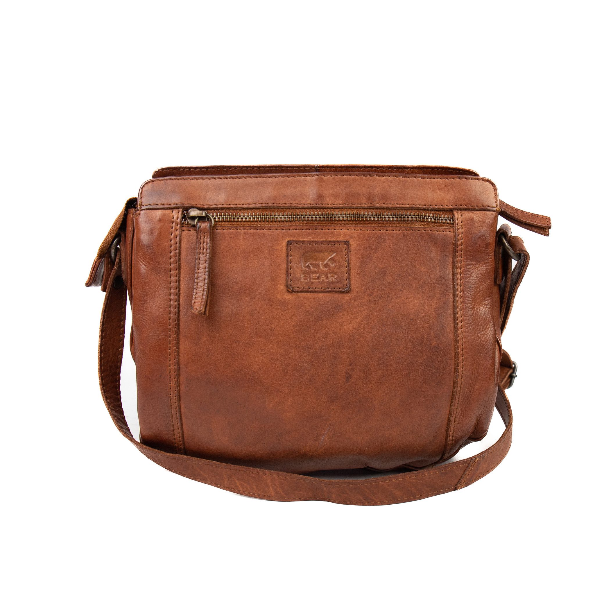 Bear Design Cow Lavato Schoudertas Miley Cognac CL41707