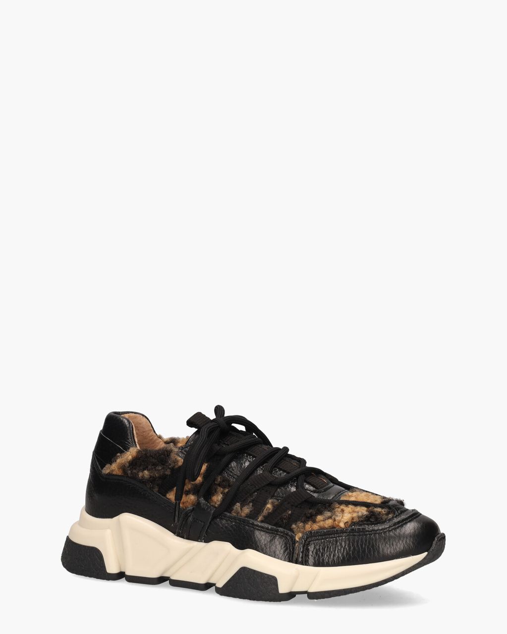 DWRS Label Los Angeles Teddy Zwart/Bruin Damessneakers
