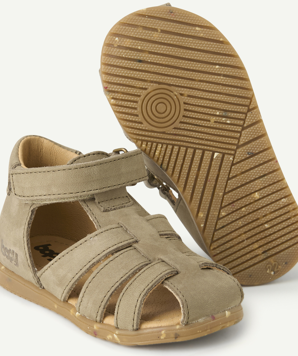 BOPYSANDALES BÉBÉ GARÇON EN CUIR KAKI