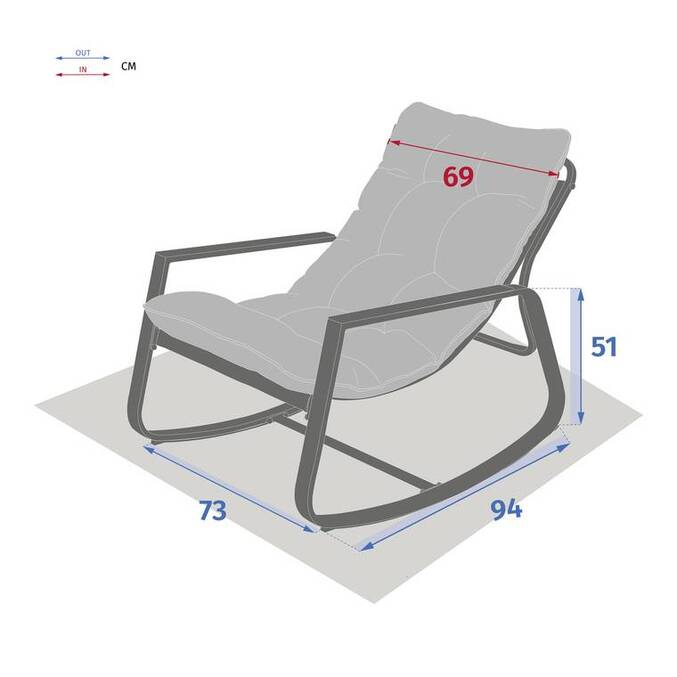 Fauteuil à bascule FELINIO Taupe