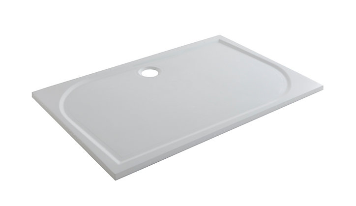 Receveur de douche à poser 90 x 140 cm, résine, blanc, GoodHome Limski