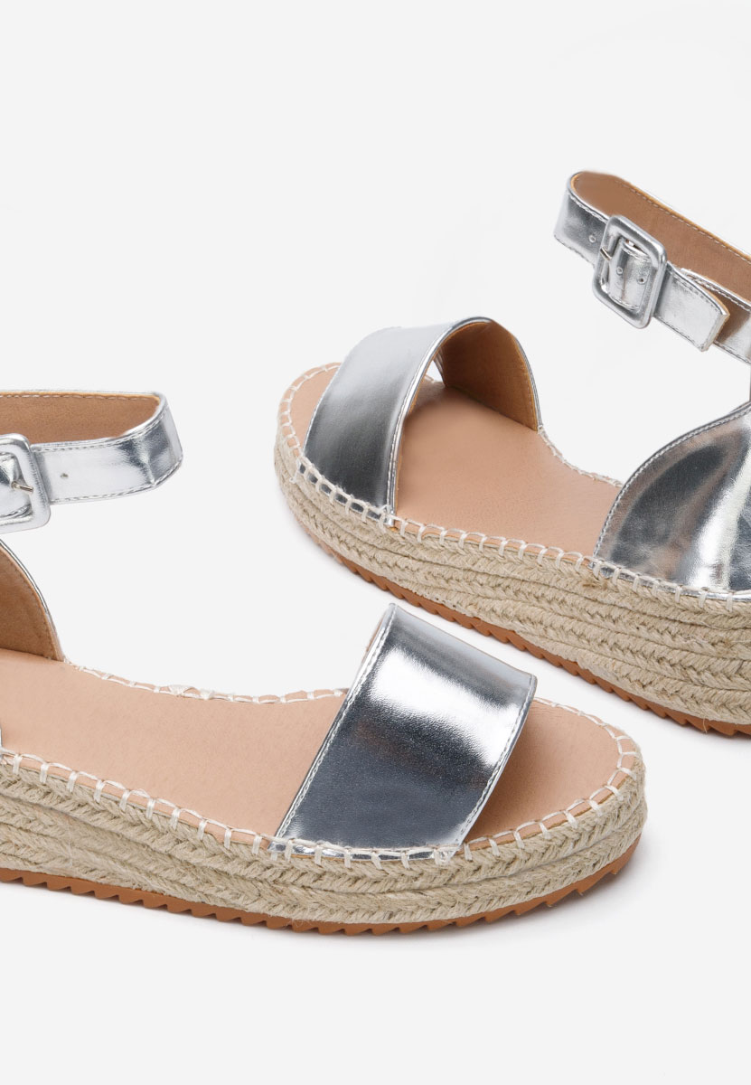 Sandales type espadrilles argent Vicky