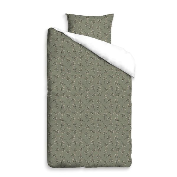 Mies & Co Daisies Dekbedovertrek - 120 x 150 cm - Teagreen