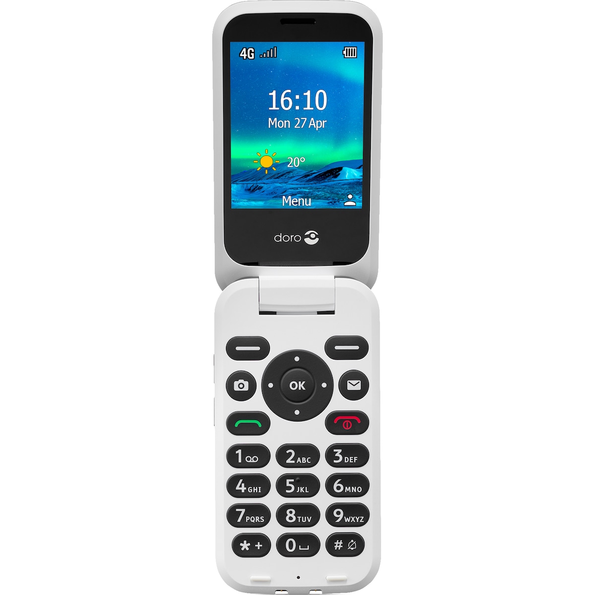Doro 6821 mobiltelefon (rød/hvit)