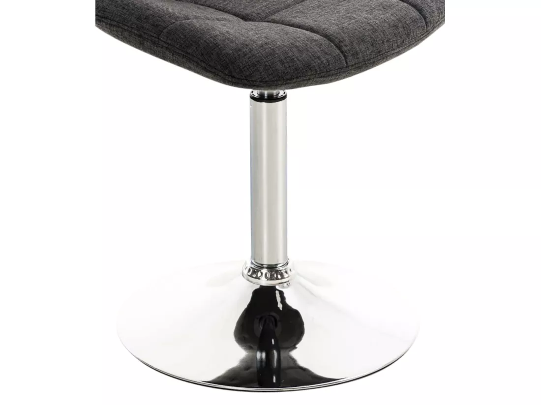 Lot de 2 Chaise de bureau - Tissu & Métal chromé - Gris foncé - Emil