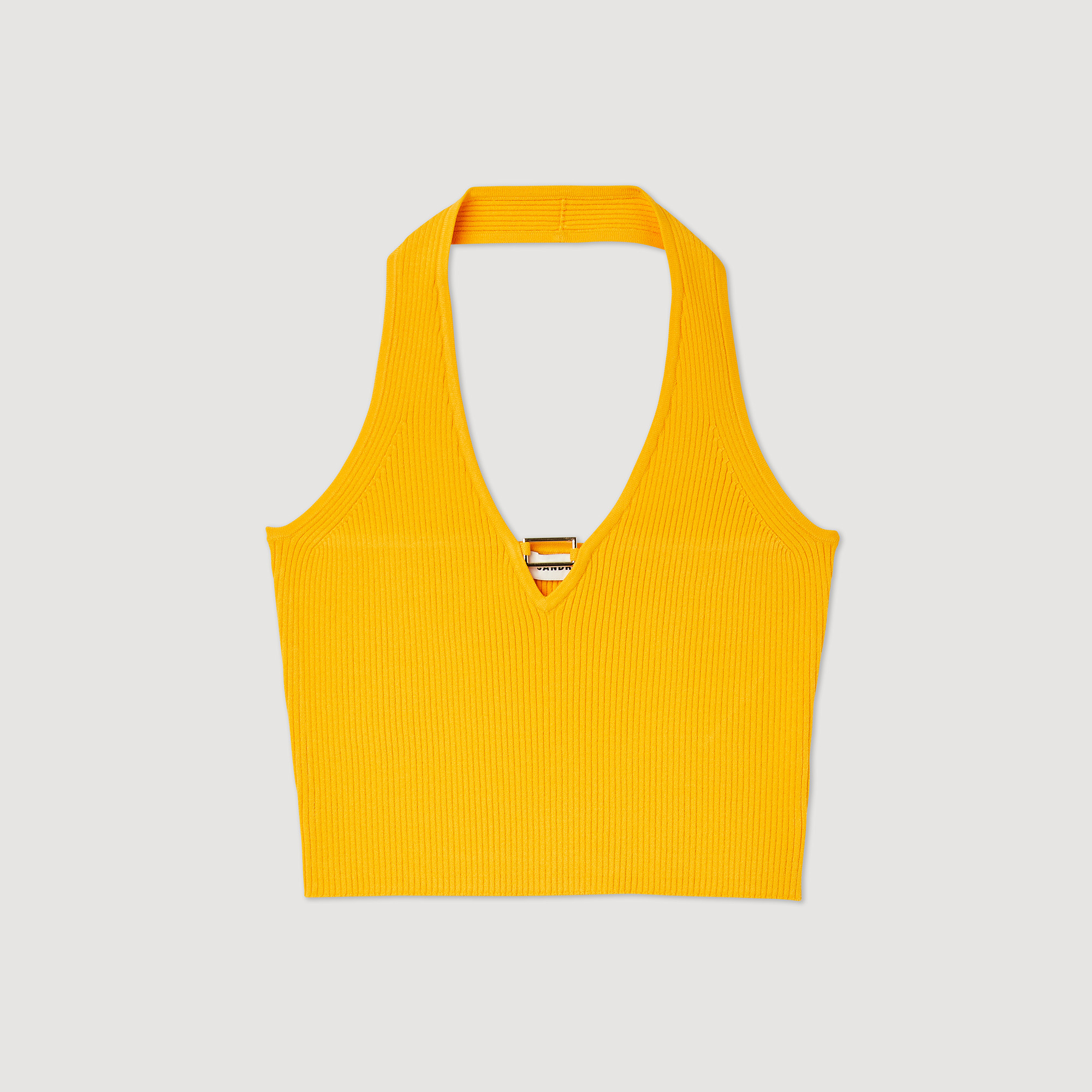 Top court en maille detail bijou