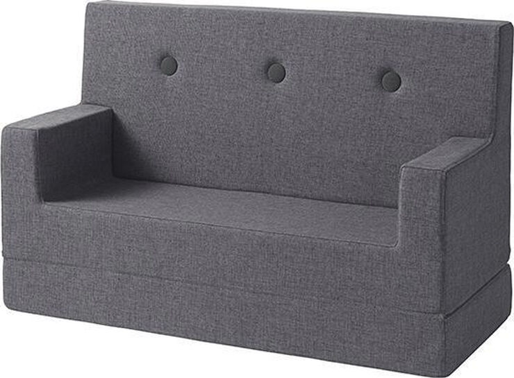 by KlipKlap KK Kids sofa Mørk grå m. mørk grå knap
