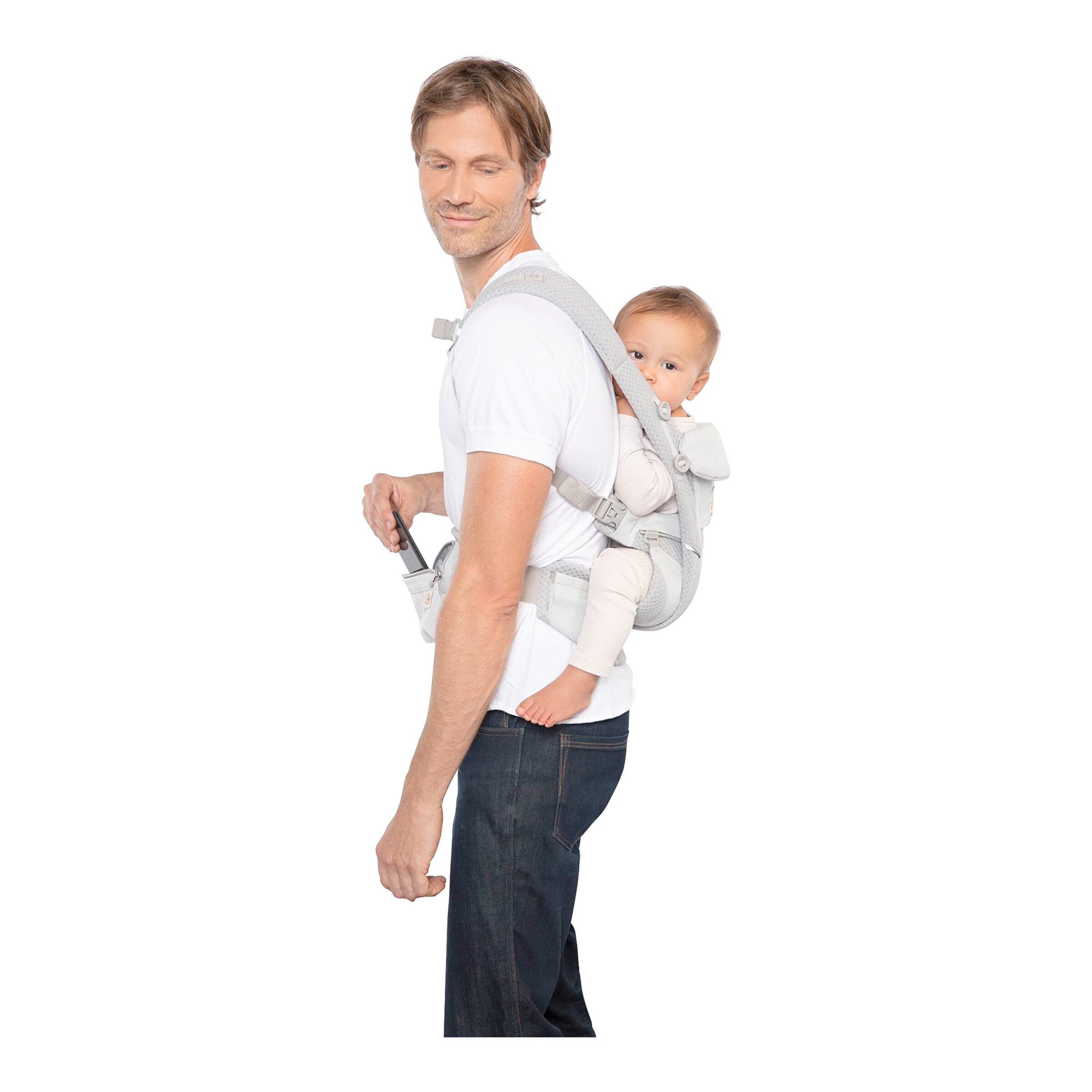 Ergobaby® - Omni Breeze Babytrage, 4 Tragepositionen Pearl Grey