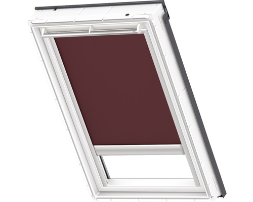 VELUX verduisterend rolgordijn, effen donkerbruin, op zonne-energie, aluminium frame, DSL C02 4559S