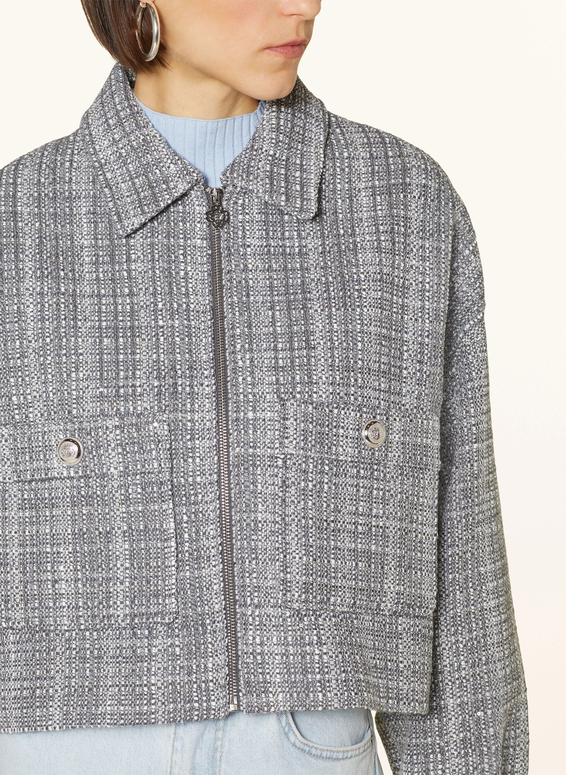 maje Tweed-Jacke mit Glitzergarn
