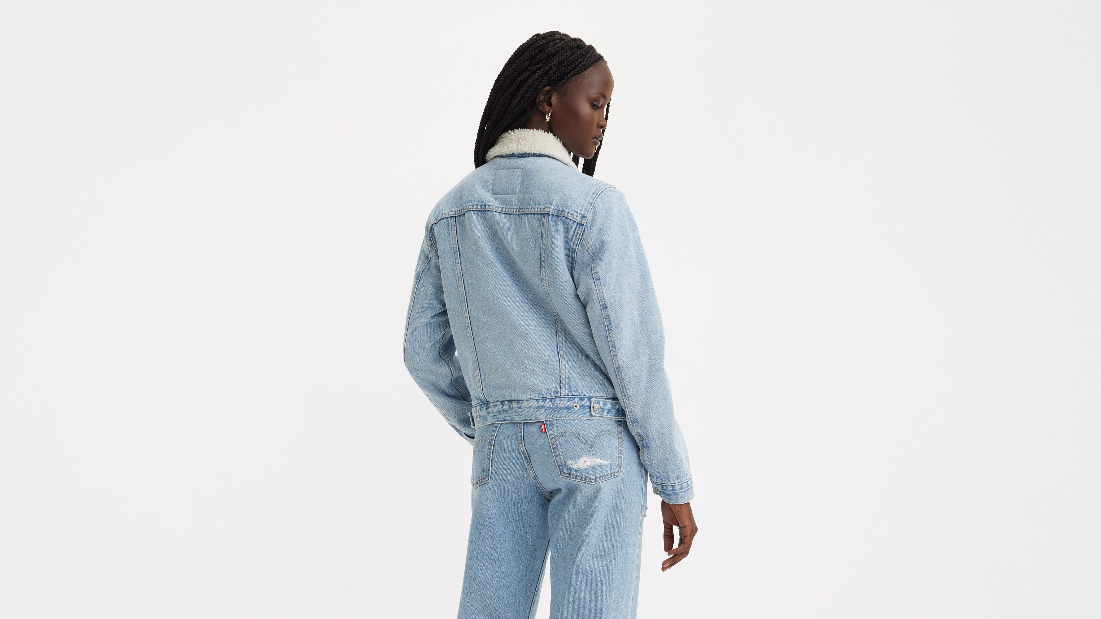 Veste Trucker Original sherpa - Feeling Everything - Bleu
