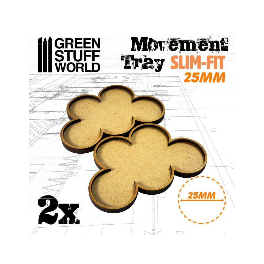 Plateaux de Mouvement MDF 25mm x5 - Skirmish