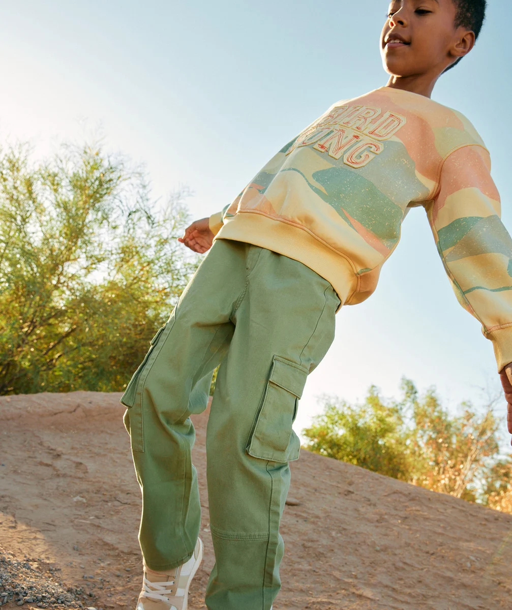 PANTALON BAGGY GARÇON VERT