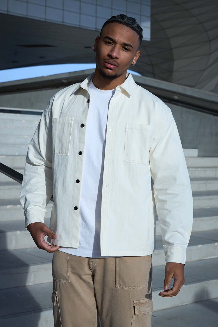 Chemise épaisse beige