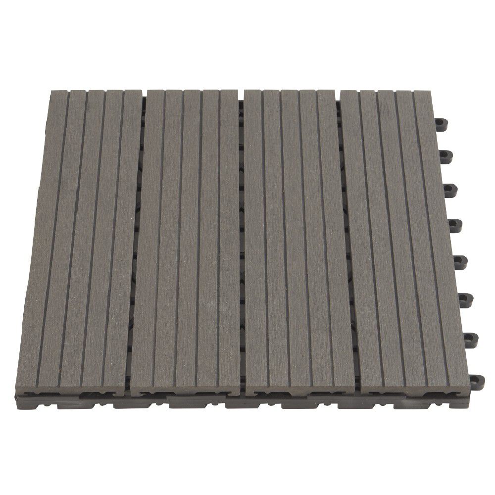 Dalle de jardin clipsable noir x4