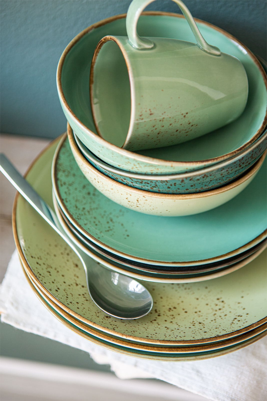 CreaTable Kombiservice NATURE COLLECTION GREEN LIFE 16-teilig grün