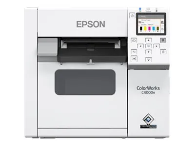 Epson ColorWorks CW-C4000E (MK) - Etiketprinter - farve - blækprinter - Rulle (10,2 cm) - 1200 x 1200 dpi - op til 100 mm/sek. (mono) / op til 100 mm/sek. (farve) - USB, USB vært - skærer