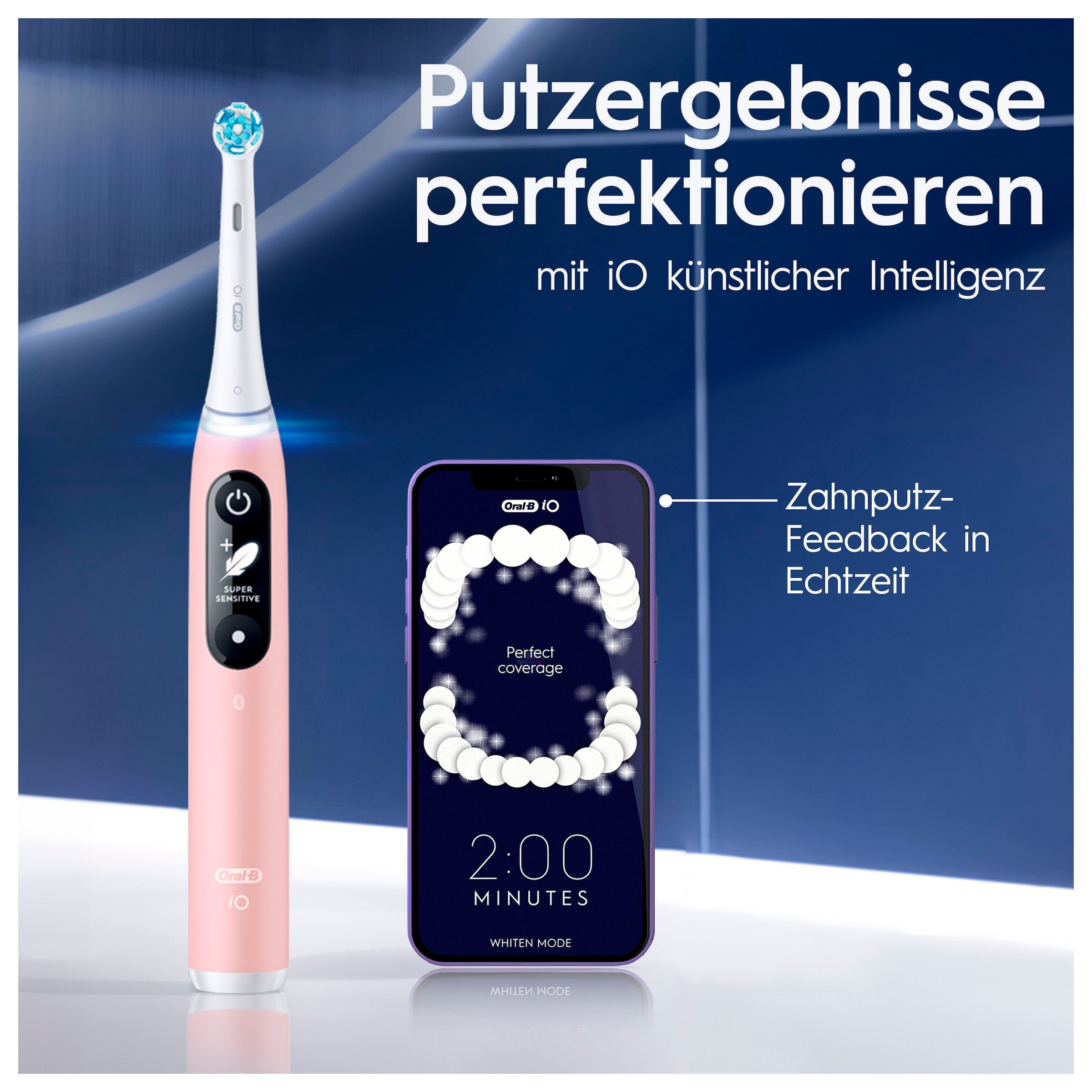Oral-B Elektrische Zahnbürste »iO Series 6 N« 2 Stk. Aufsteckbürsten Magnet-Technologie, Display & Reiseetui