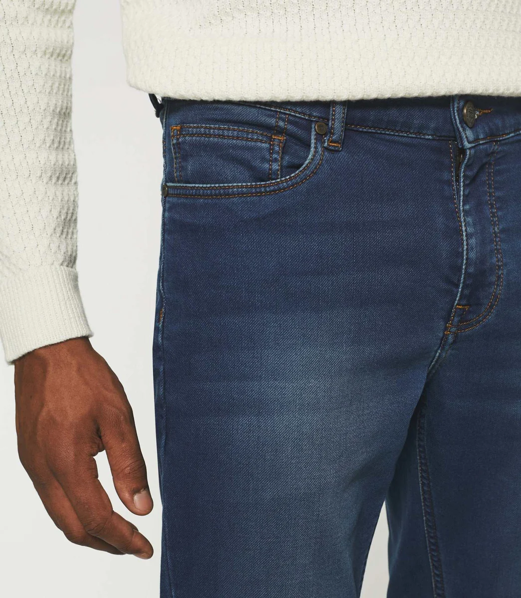 Jean super slim en molleton bleu moyen ETERNELLE