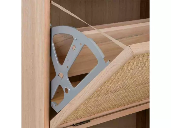 Meuble à chaussures en bois et grille marron 70x32x120h