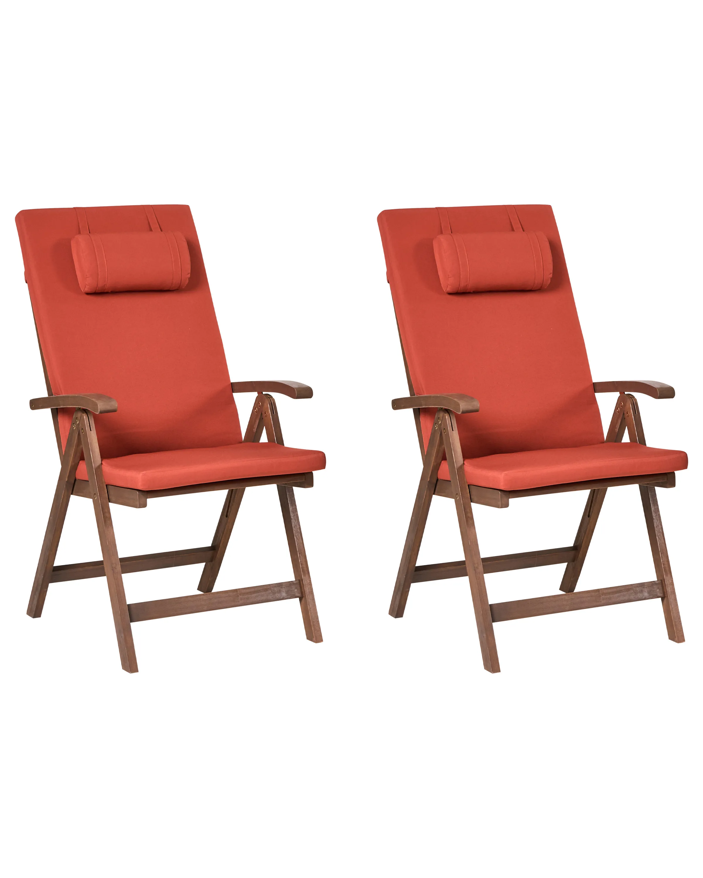 Set van 2 stoelen met zitkussen AMANTEA PREMIUM Acaciahout Rood