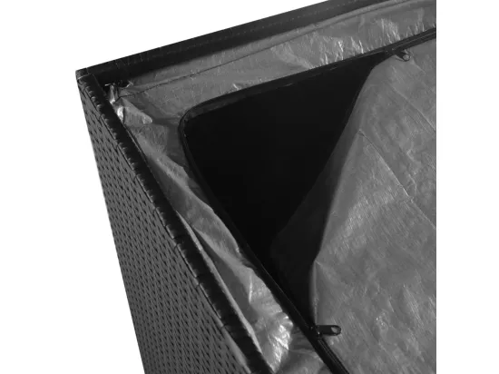 Coffre boîte meuble de résine noire 150 x 100 x 100 cm 02_0013113