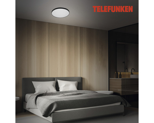Telefunken LED Sensor Plafondlamp IP44 16W 1500 lm 4000K Ø 29 cm wit/zwart