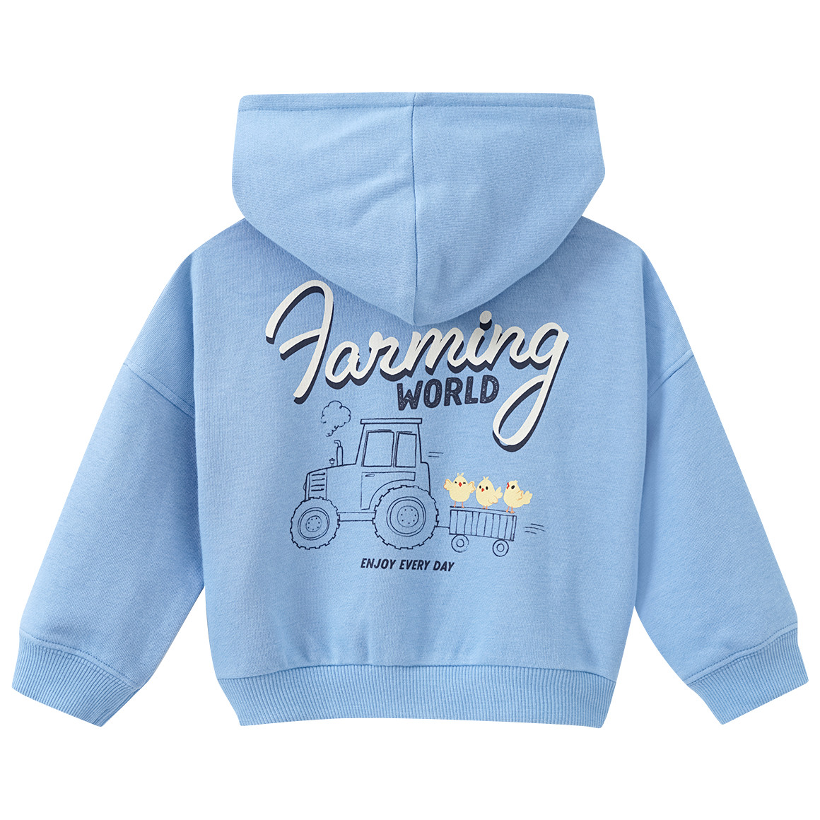 Topomini Baby Sweatjacke mit Bauernhof-Motiven hellblau