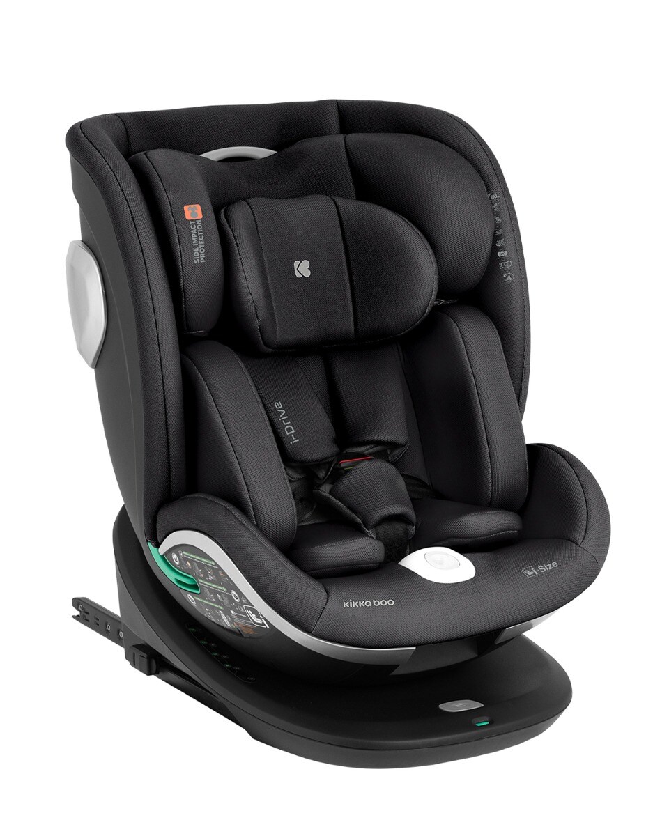 Kikkaboo Kindersitz i-Drive i-Size (40-150cm) Isofix Top Tether, Kopfstütze, SPS schwarz