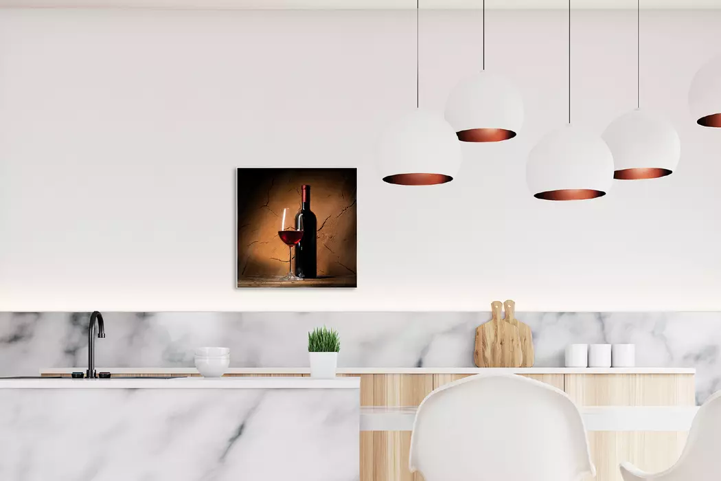 Glasbild 30 x 30 cm Red wine V