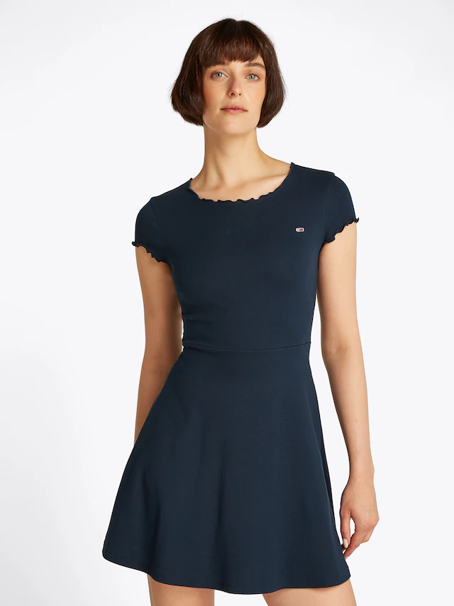 Tommy Jeans Curve Skaterkleid »TJW BABYLOCK F&F DRESS EXT« in Grossen Grössen, Fit & Flare Form